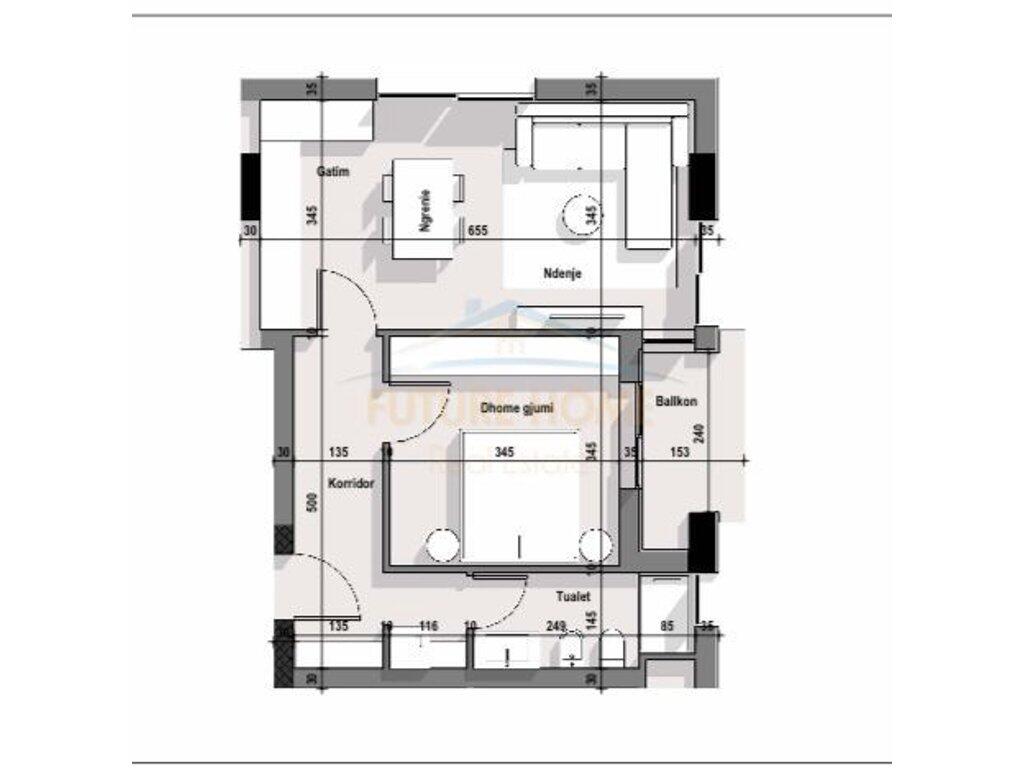 Shitet, Apartament 1+1, Rruga 5 Maji, Tirane.