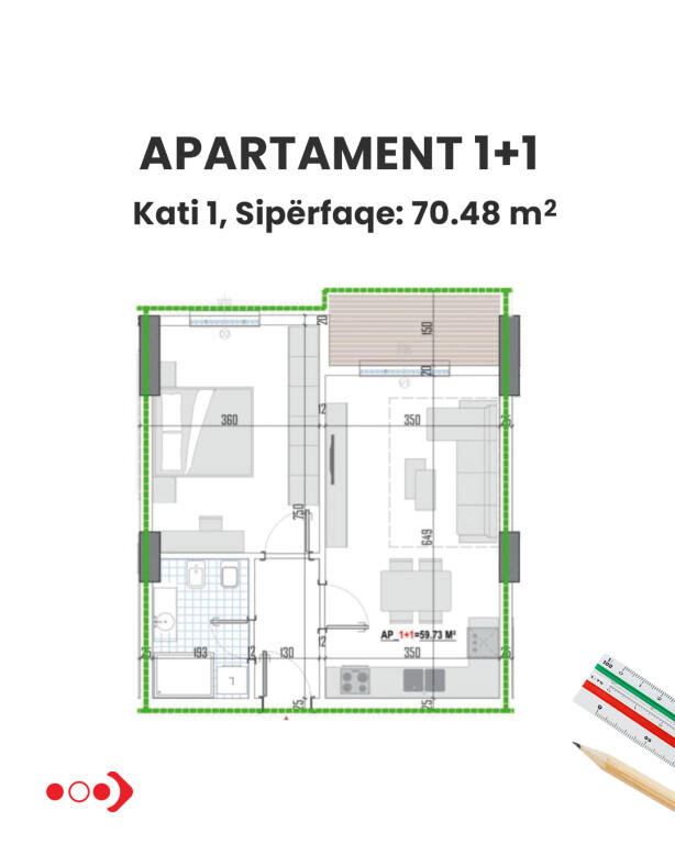 Apartments 1+1 and 2+1 for sale in Institut, Tirana