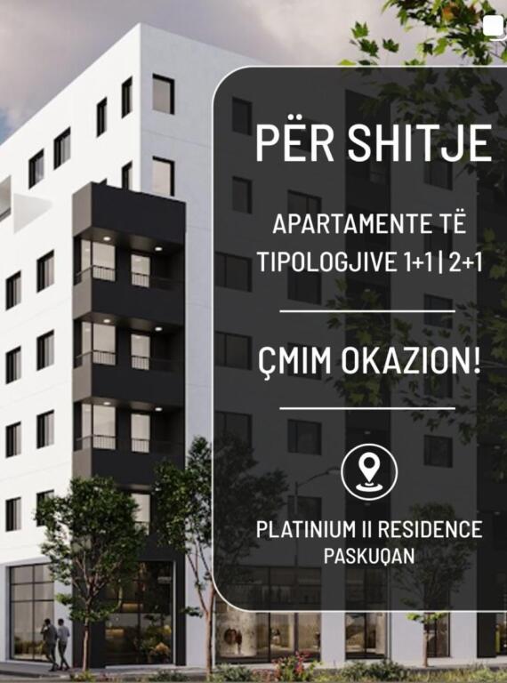 APPARTAMENTO 1+1 IN VENDITA NELLA RESIDENZA PLATINIUM II A PASKUQAN! 85.000 €
