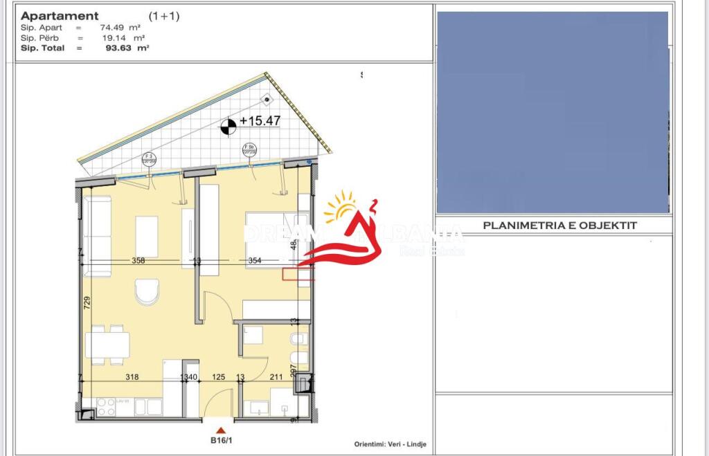 Apartament 1+1 ne shitje ne Pallat te Ri tek Liqeni Artificial i Tiranes(ID 41111153)
