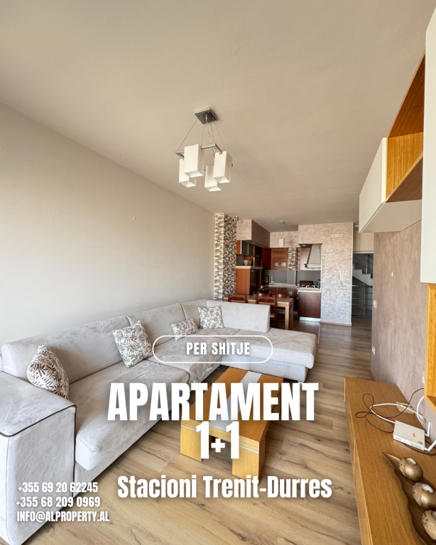 Appartamento 1+1 completamente arredato in vendita, vicino alla Stazione Ferroviaria, Durres.