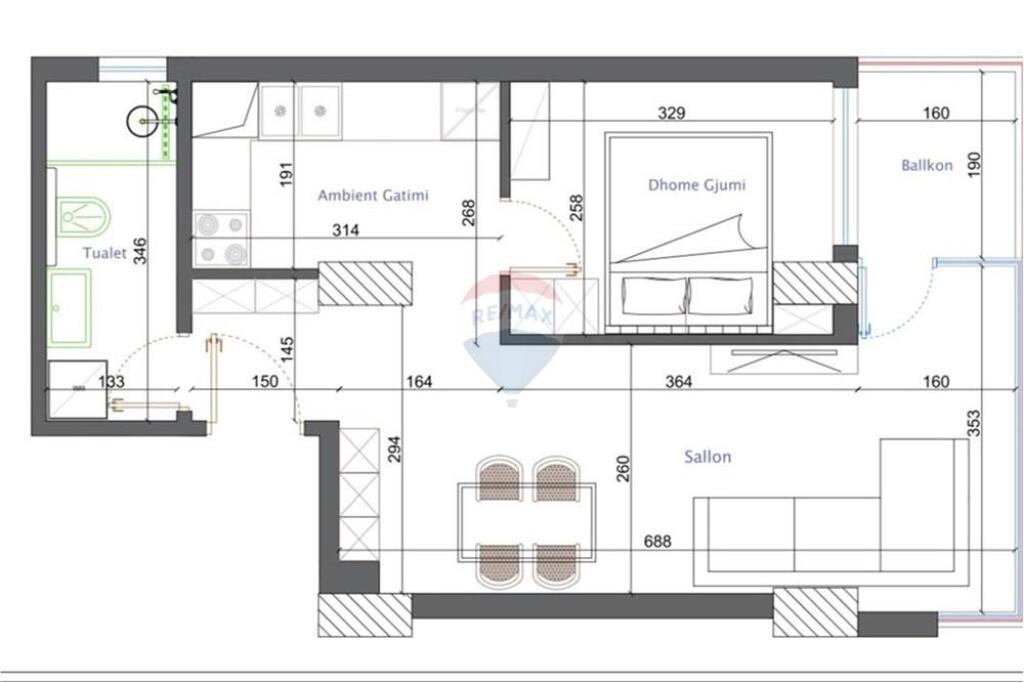 Tirane, vendesi in vendita appartamento 1+1+Balcone Piano 7, 64 m² 95.000 € (Astir) ID: 530581007-69
