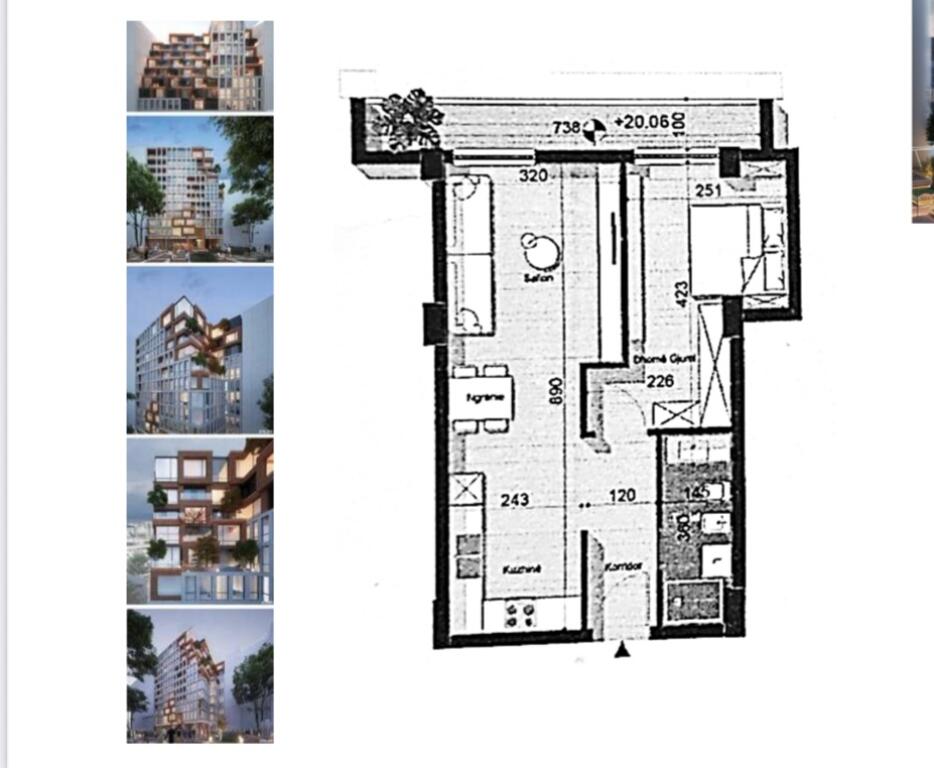 Shitet apartament 1+1 ne zemer te Bllokut ,Residenca Unico.