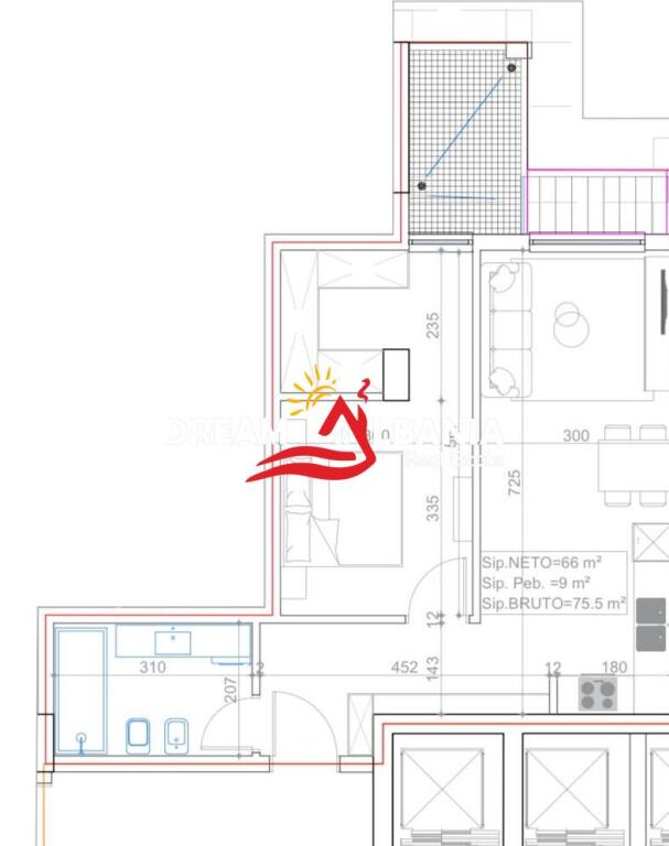 Apartment 1+1 for sale in Bllok near the University Book in Tirana (ID 4111840)