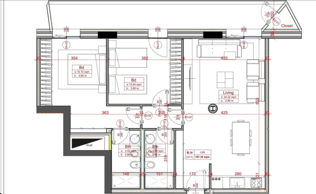 Appartamento 2+1+2WC in Vendita in Via Kosovareve a Tirana (ID 41211907)