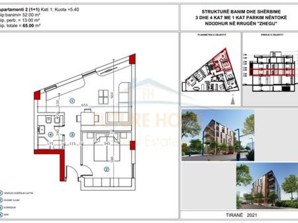Shitet, Apartament 1+1, Ali Demi, Tirane