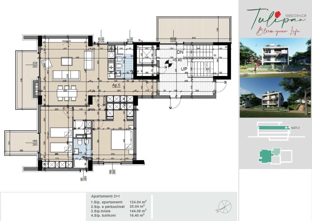 Appartamento 2+1 in vendita nella zona più prestigiosa per le ville a Mjull-Bathore Farke (ID 4139170)