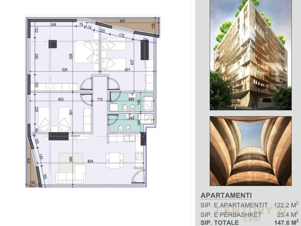 APARTAMENT 3+1+2 + POST PARKIMI PER ZYRA ME QIRA TEK GOLDEN TOWER RESIDENCE ! 1,500 € /Muaj