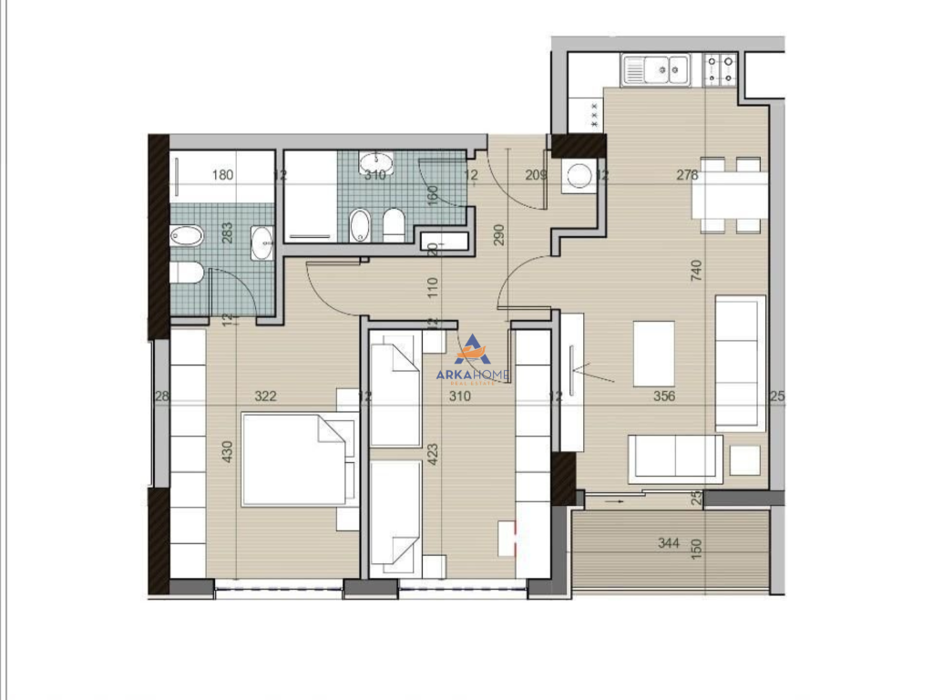 SHITET APARTAMENT 2+1+BALLKON "UNIVERS CITY,QTU" 115.000 EURO.