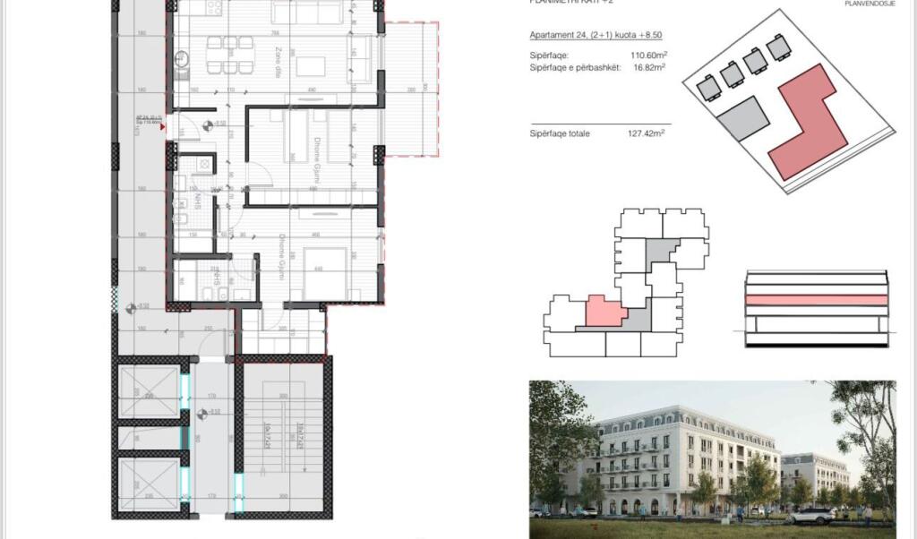 SHITET APARTAMENT 2+1+2 SAUK 205.000 EURO