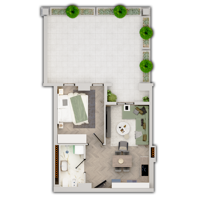 Shitet apartament 1+1 Univers City