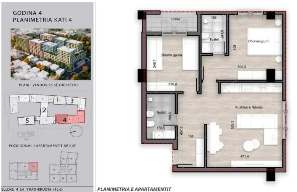 VENDESI APPARTAMENTO 2+1+2 PORCELAN 165,440 EURO