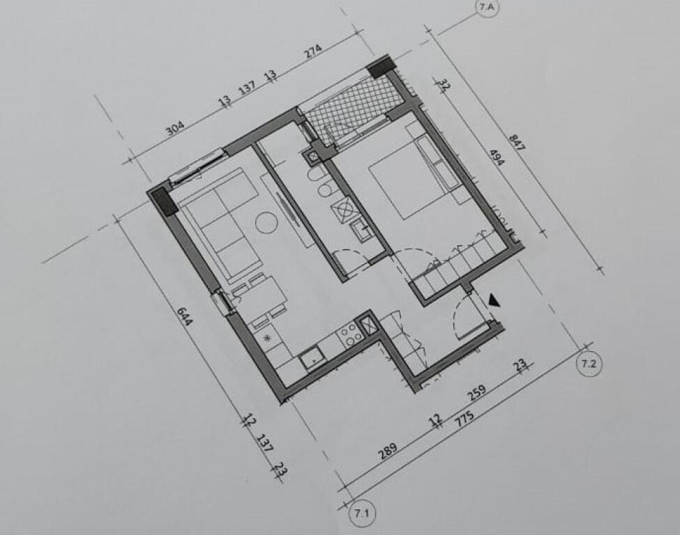 Apartament 1+1 me qera, i ri, i mobiluar, i pabanuar me pare.