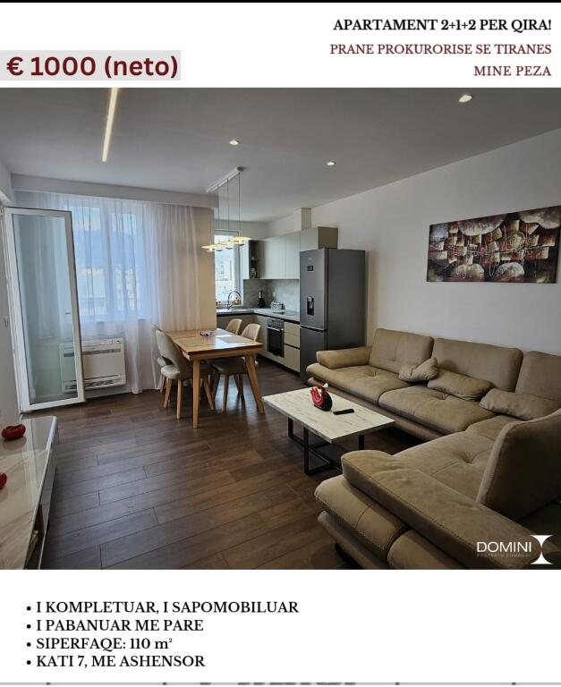 Apartament 2+1 per qira prane rr. Mine Peza