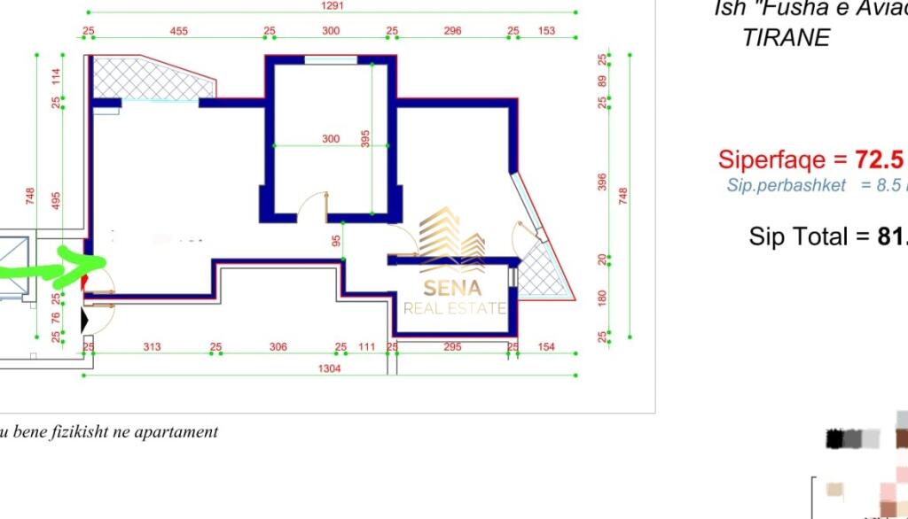 Apartment 2+1 for sale, Aviation Field, 165,000 Euro Negotiable