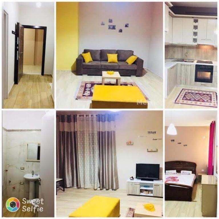 Shitet apartament i mobiluar 1+1, pallat i ri