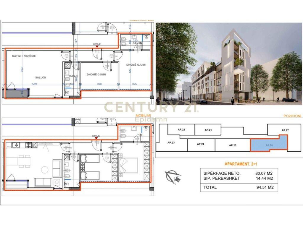 Iluminar Residence - Apartament 2+1+2 për shitje !! 170,118 € Ndertimi me i ri ne Durres