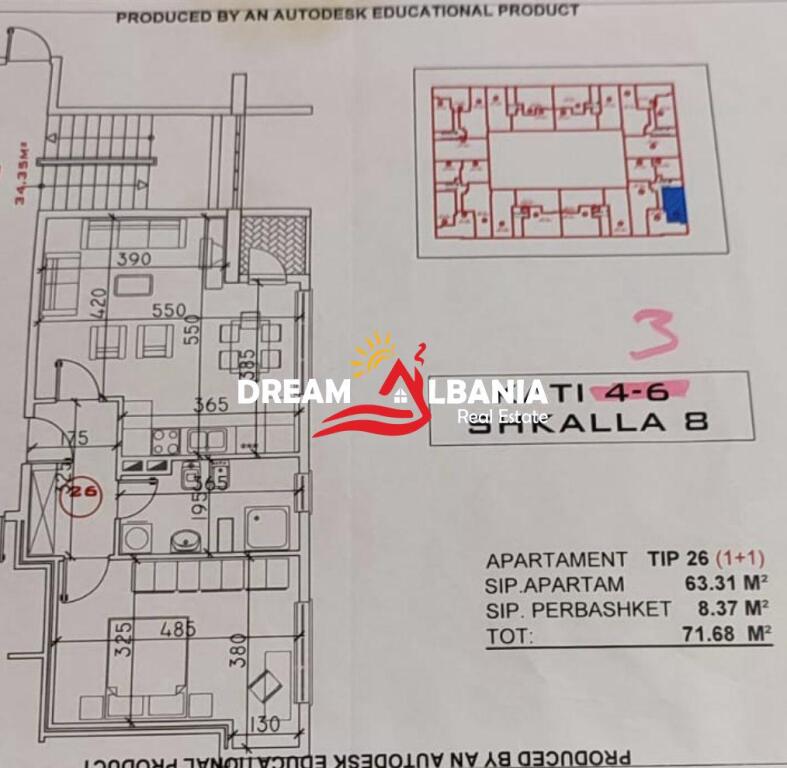 Apartament 1+1 Ne Shitje Te Komuna E Parisit (ID 41111163)