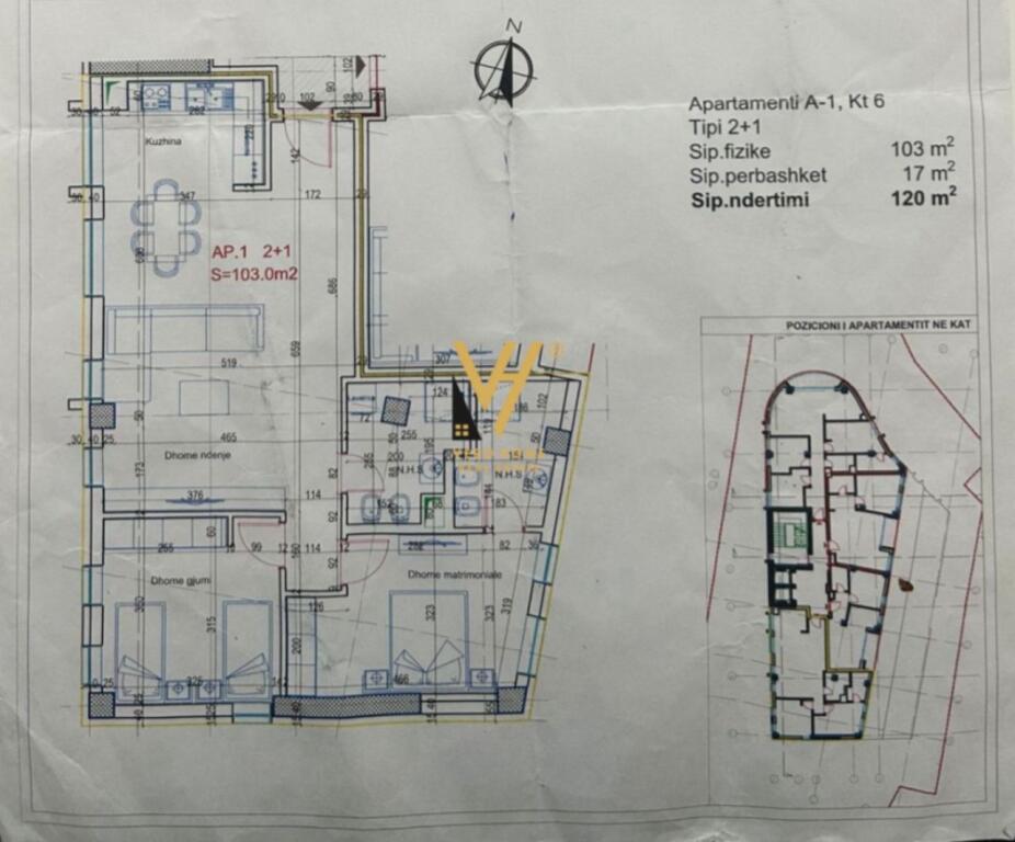 SHITET APARTAMENT 2+1+2+BLK TE ALI DEMI 192.000 EURO