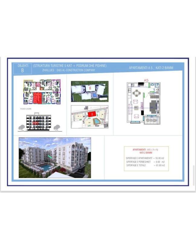 Apartament per shitje tek Rezidenca Oriental,  Pamje Pishine, Golem