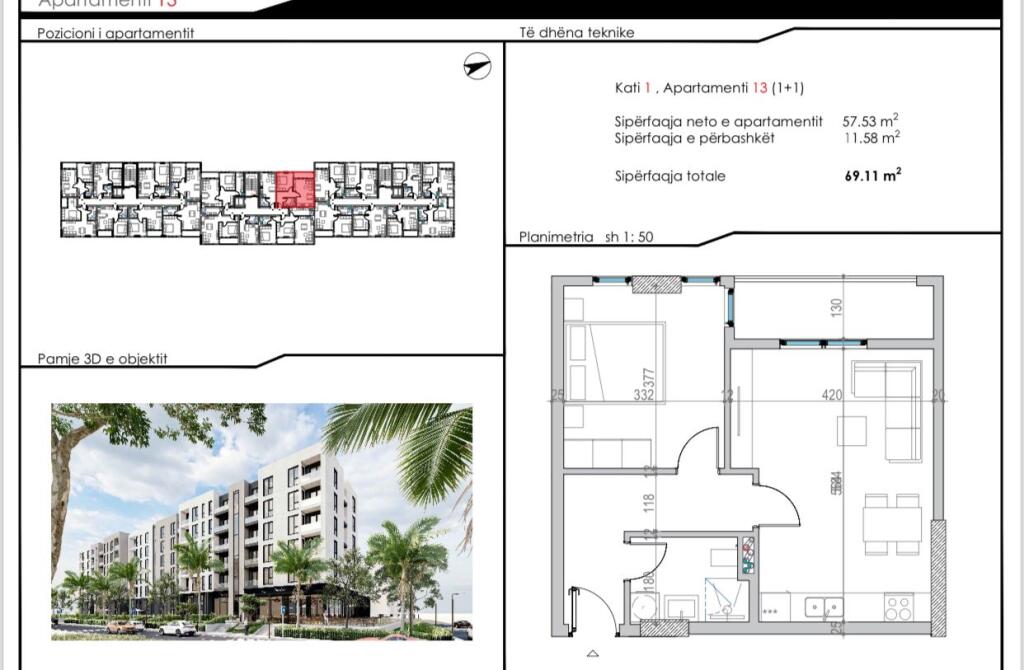 Apartment 1+1 for Sale – At Shkëmbi i Kavajës, Tirana