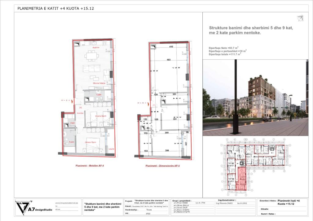 Apartments 2+1 and 3+1 for sale Area: 131.7 m²