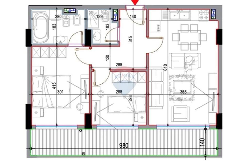 Shitet apartament 2+1+2 prane Casa Italias!