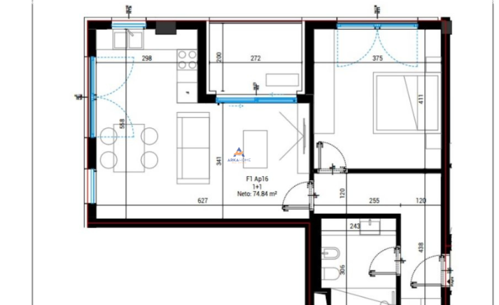 APPARTAMENTO 1+1+BALCONE IN VENDITA “SQUARE VILLAGE, DRIMADHE” 264.930 EURO.