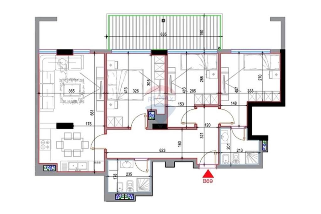 Shitet apartament 3+1+2 prane Casa Italias!