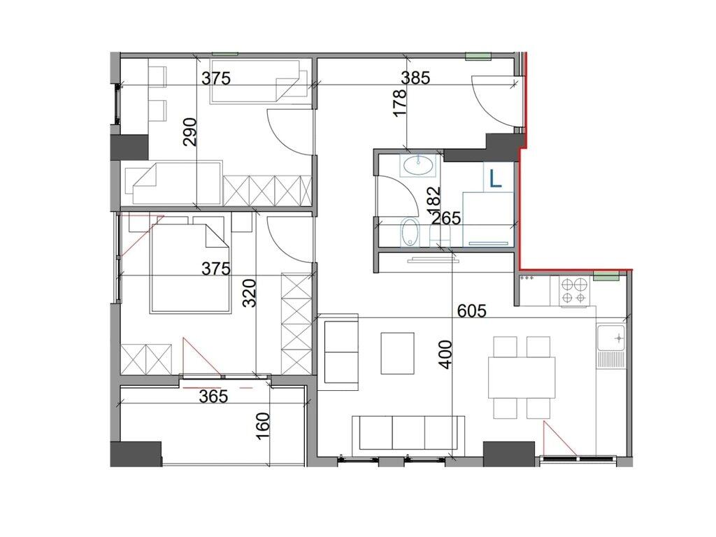 Appartamento 2+1 in vendita al Complesso Aura in Via Dritan Hoxha 145,365 €