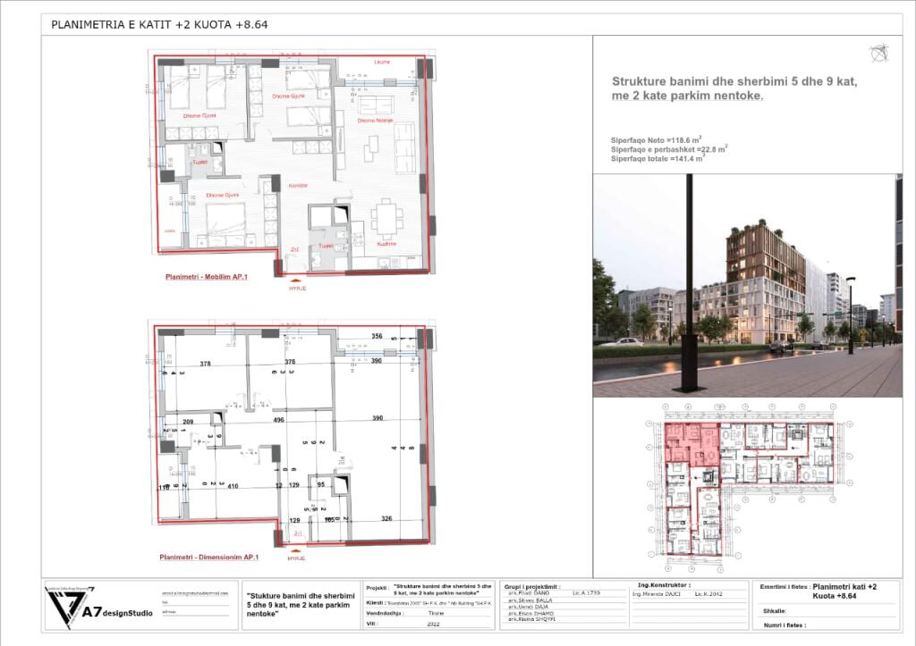 Apartments 2+1 and 3+1 for sale Area: 131.7 m²