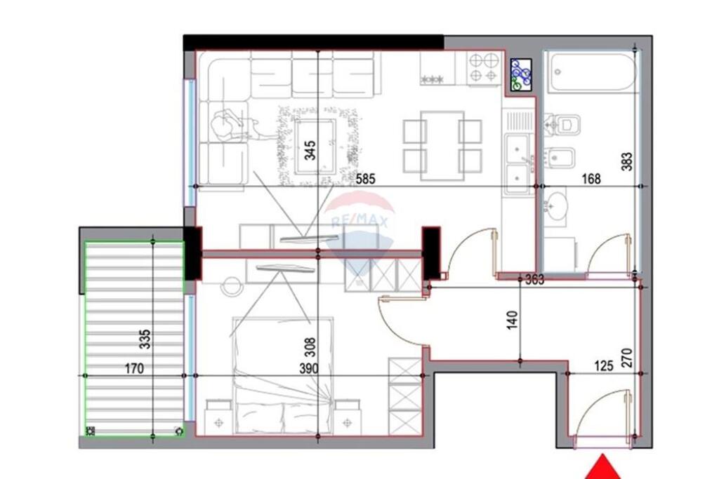 Shitet apartament 1+1 prane Casa Italias!