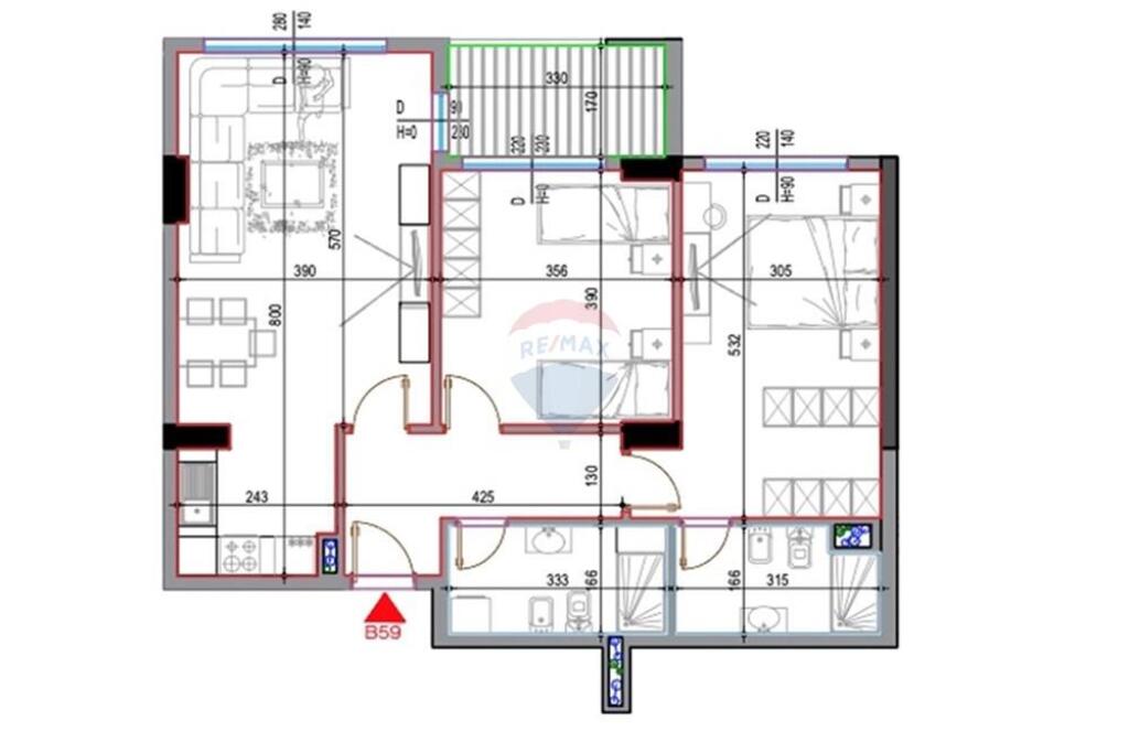 2+1+2 apartment for sale near Casa Italia!  ID: 530281030-903