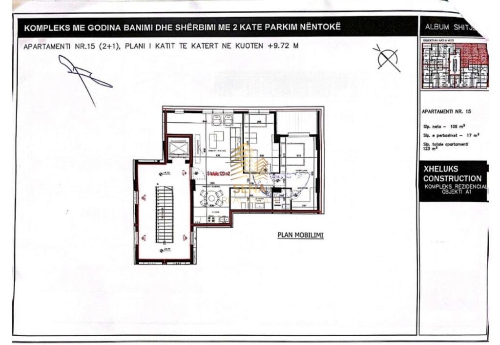 For sale, Apartment 2+1+2+blk, Xheluks Residence – Xibraku, 210,000 Euro