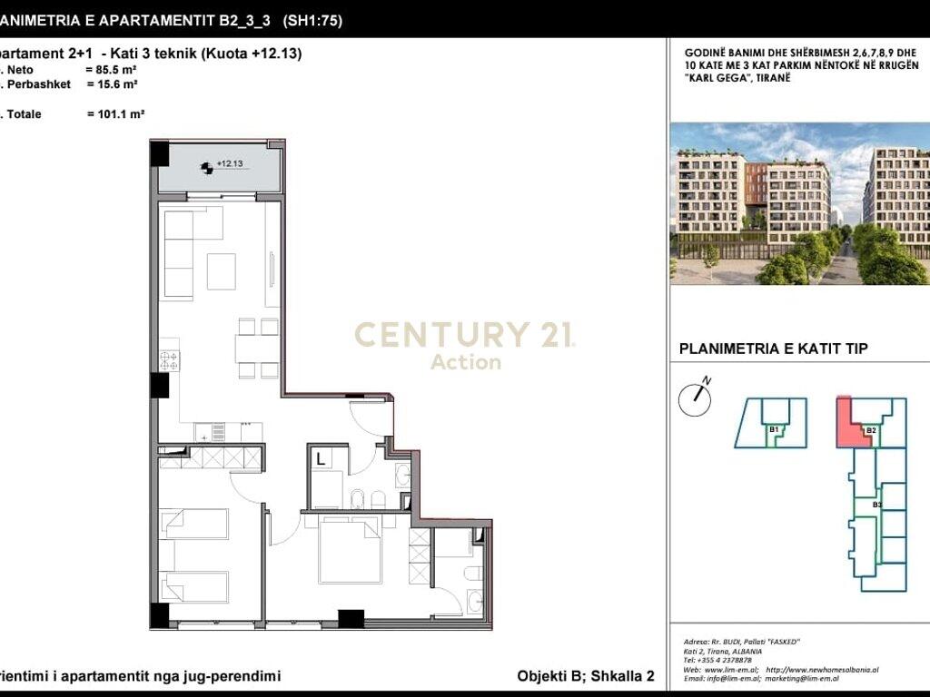 SHITET APARTAMENT 2+1 TEK KOMPLEKSI NOVUS ,BULEVARDI I RI! 245,000 €