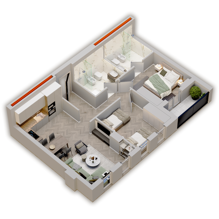 🏠 In vendita, Appartamento 2+1 – 8° piano