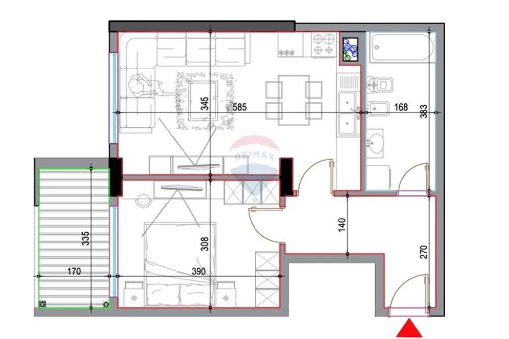 Shitet apartament 1+1 pranë Casa Italia