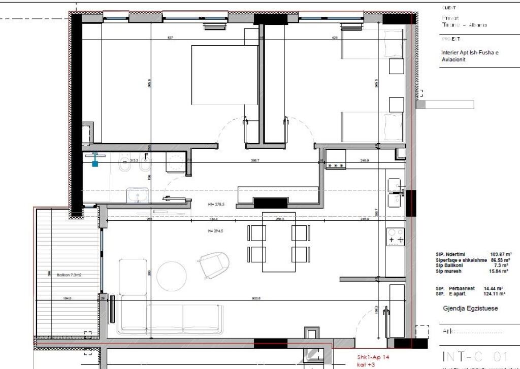 FOR SALE APARTMENT 2+1 FUSHA AVIACIONIT 260,000 EURO