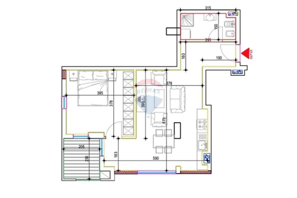 Shitet apartament 1+1 pranë Casa Italia