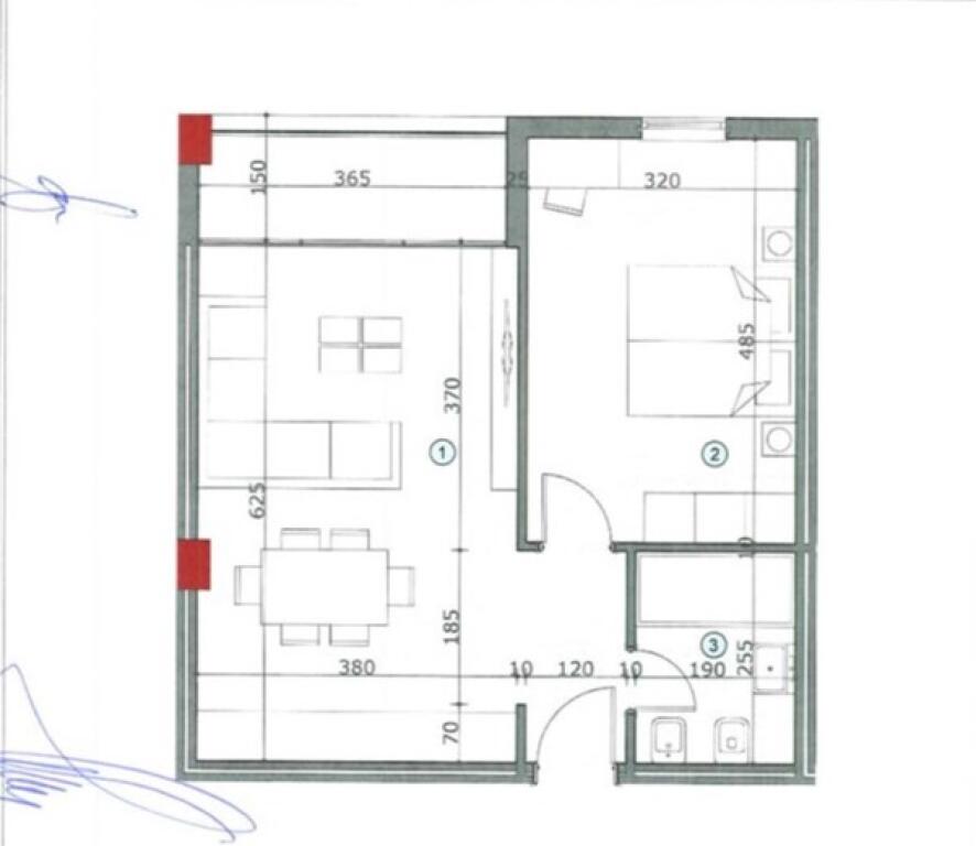 Apartment 1+1 for sale in Ali Demi, near the women's prison