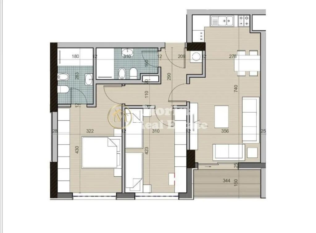 Shitet Apartament 2+1+2, “Univers City” 115000 Euro