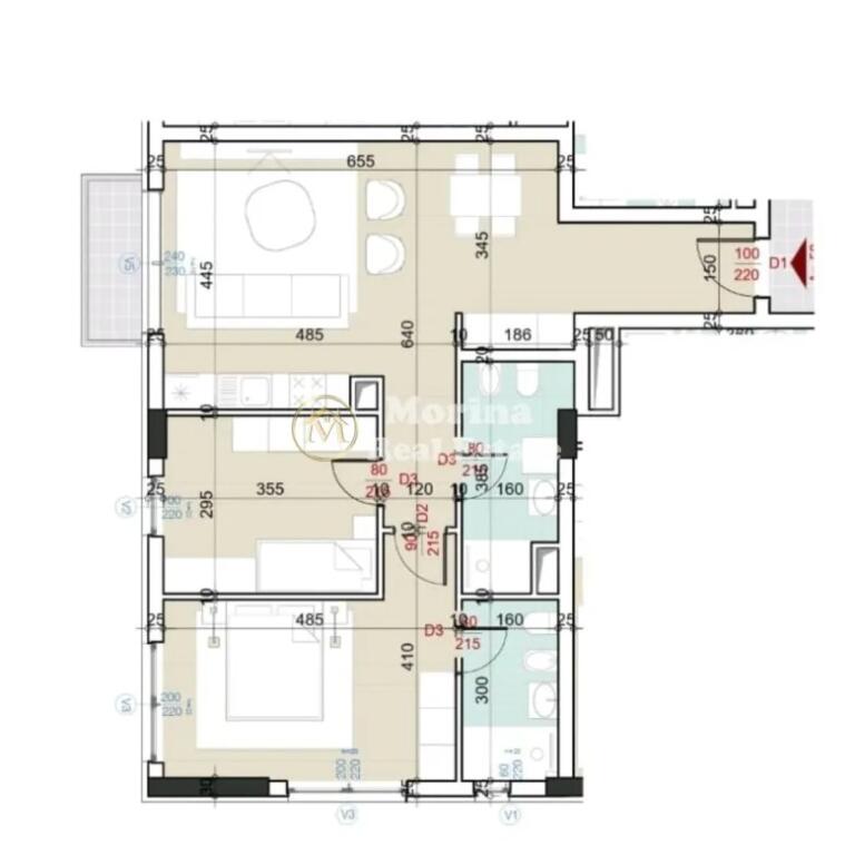Shitje, Apartament 2+ 1, te Rruga e Kokonozeve, Cmimi 145500 Euro