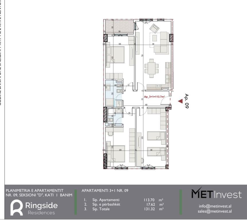 OKAZION APARTAMENT 3+1+2 PER SHITJE 850 EURO/M2,RING SIDE RESIDENC PASKUQAN! 112,000 €
