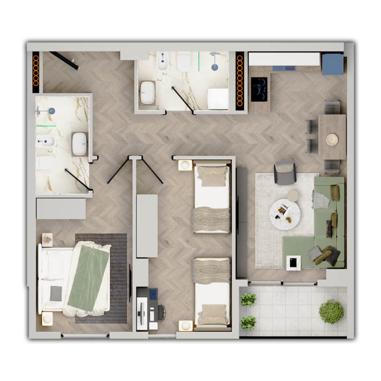 Shitet apartament 2+1 Univers City