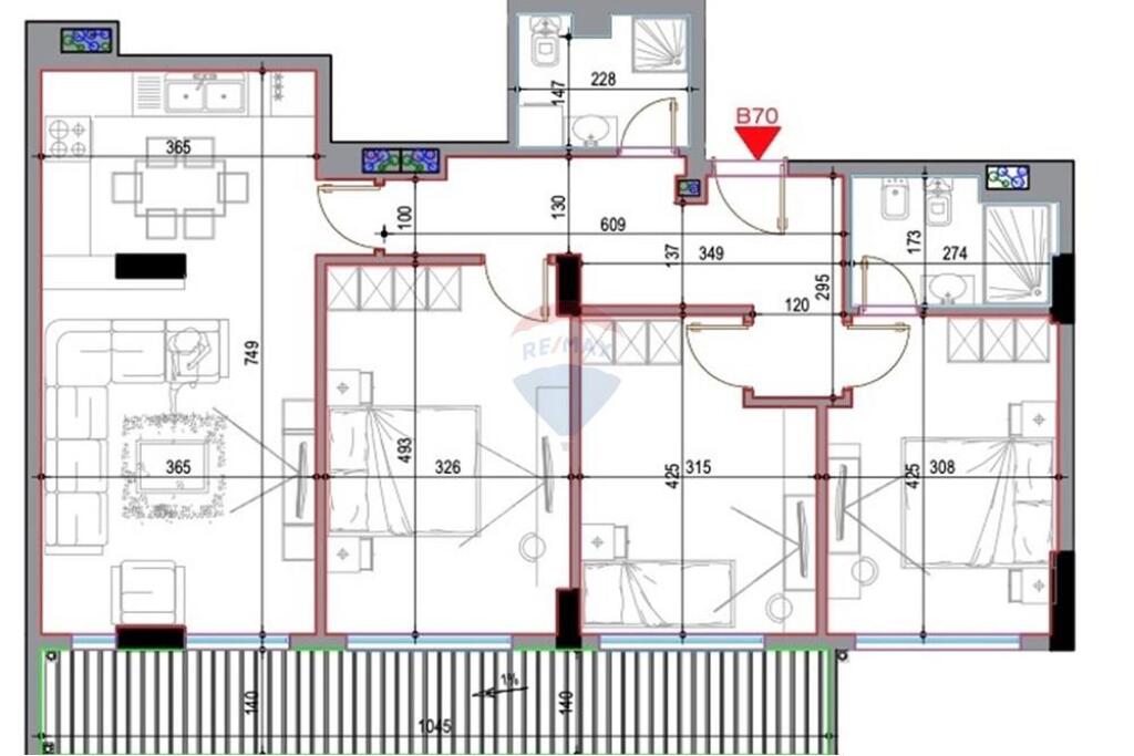 Shitet apartament 3+1+2 prane Casa Italias!
