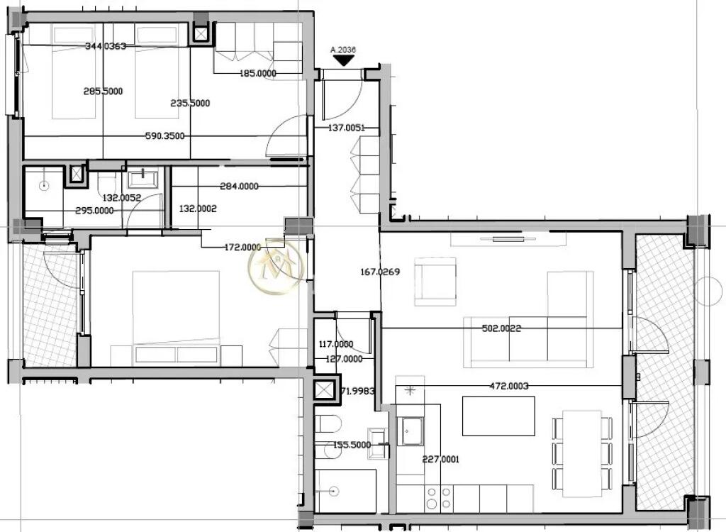 Rent, Apartment 2+1+Parking, Fresh, 550 euro/month