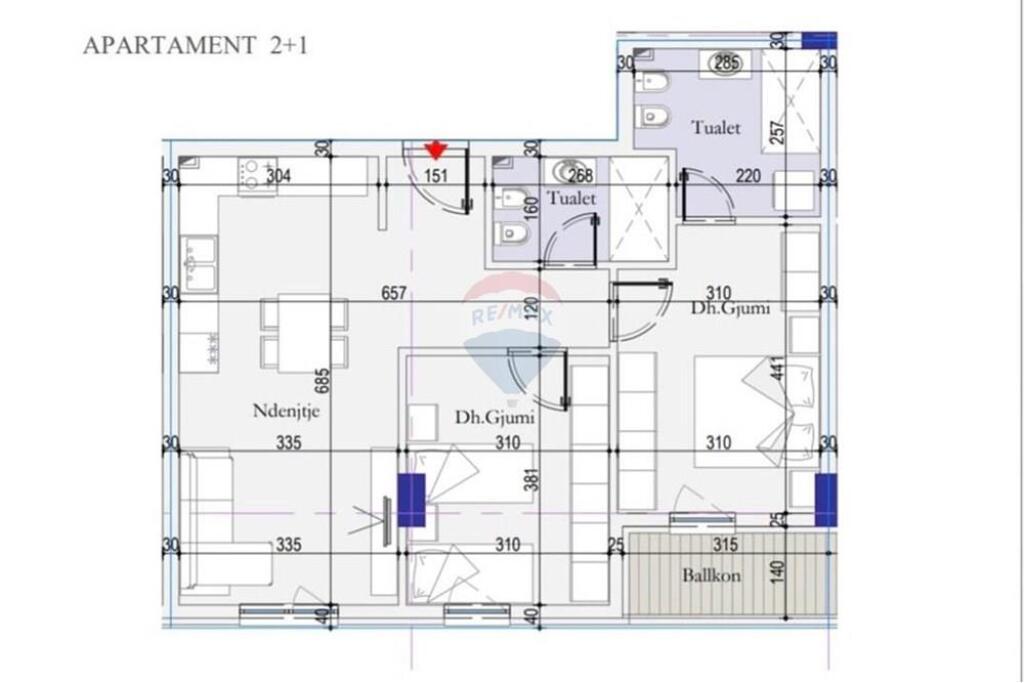 Shitet apartament 2+1 ne Tirana Entry 2
