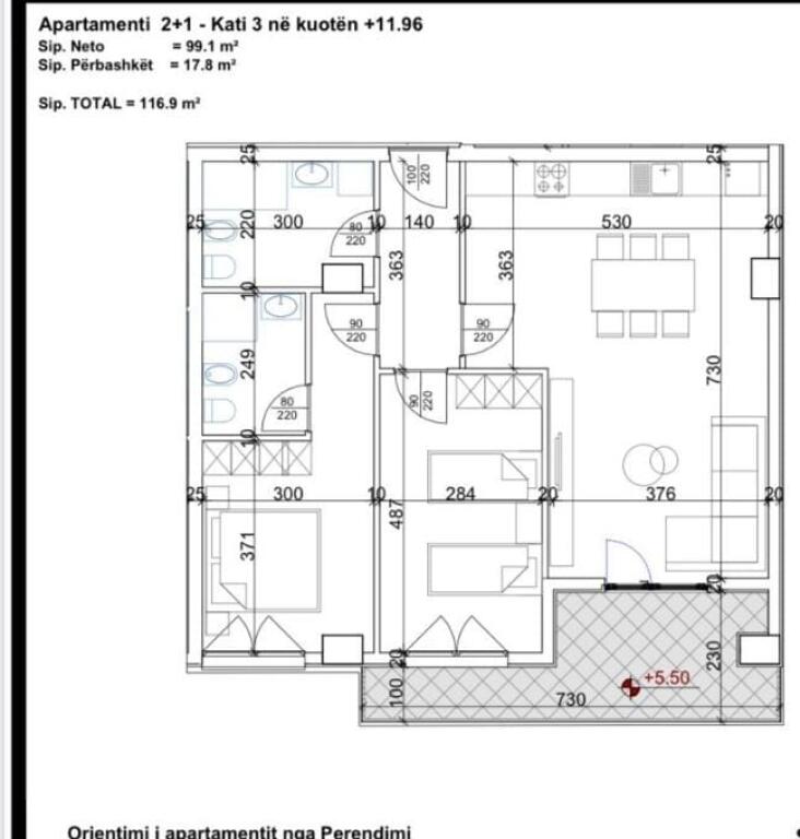 Apartament 2+1,shitje Kompleksi Aura Laprake!