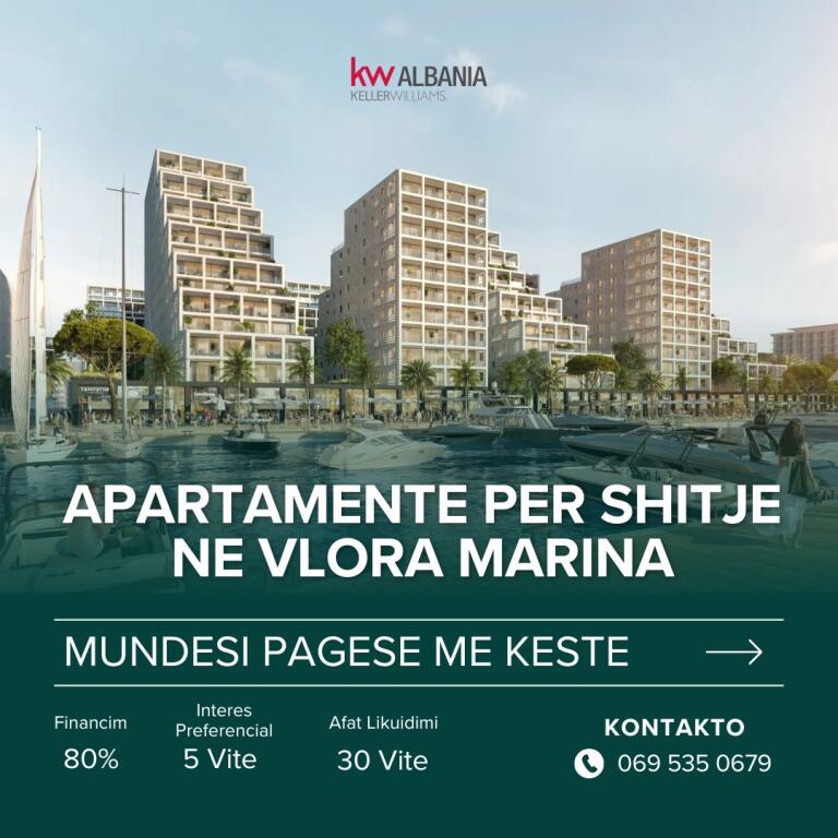 APARTMENT FOR SALE 1+1 VLORA MARINA FIRST LINE TO THE SEA