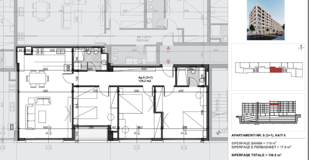 Shitet OKAZION Apartamenti 3+1 tek Bulevardi i Ri